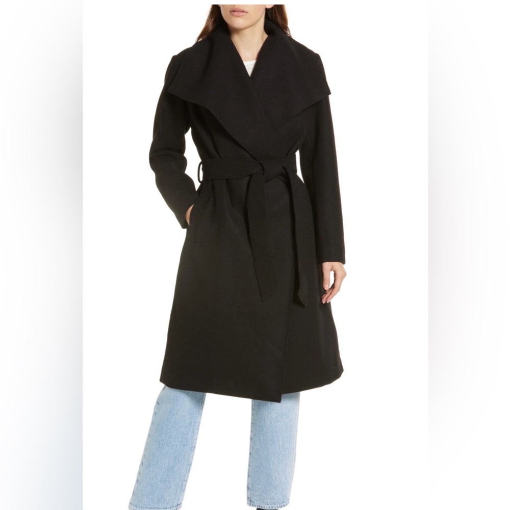 Noize Lena Belted Wrap Coat Black Small
